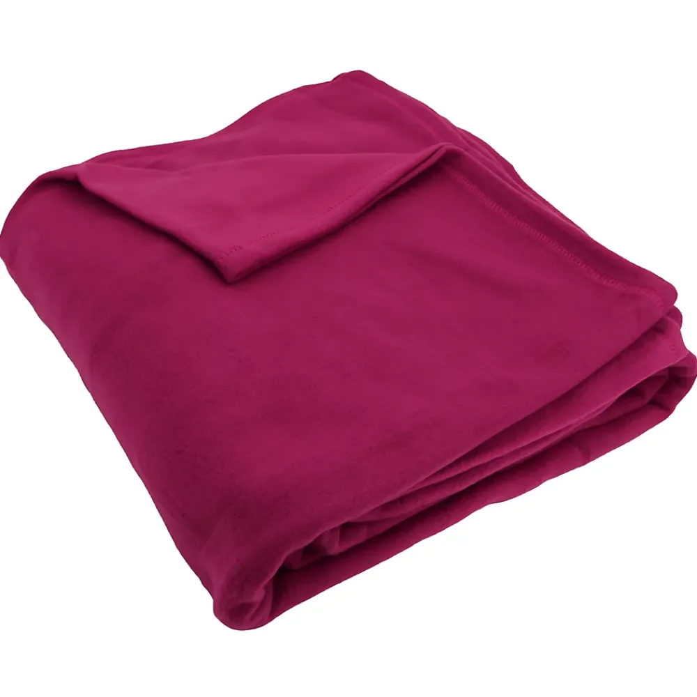 Linnea Couverture polaire 220x240 cm Isba violet Prune 100% Polyester 320g/m2 non-feu* Couverture