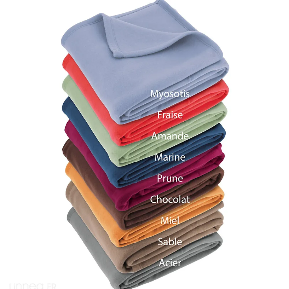 Couverture polaire 240x260 cm Isba marron Chocolat 100% Polyester 320g/m2 non-feu>Linnea New