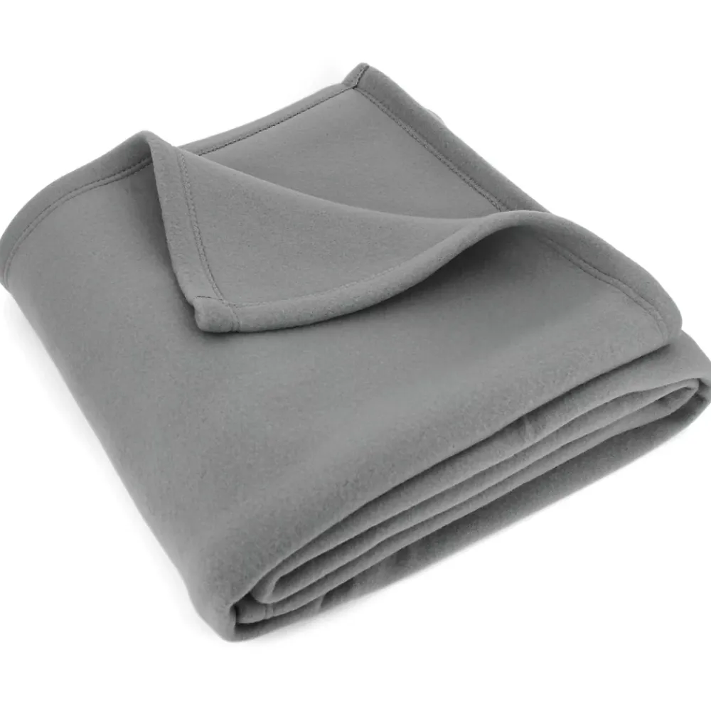 Linnea Couverture polaire 240x260 cm Isba gris Acier 100% Polyester 320g/m2 non-feu* Couverture