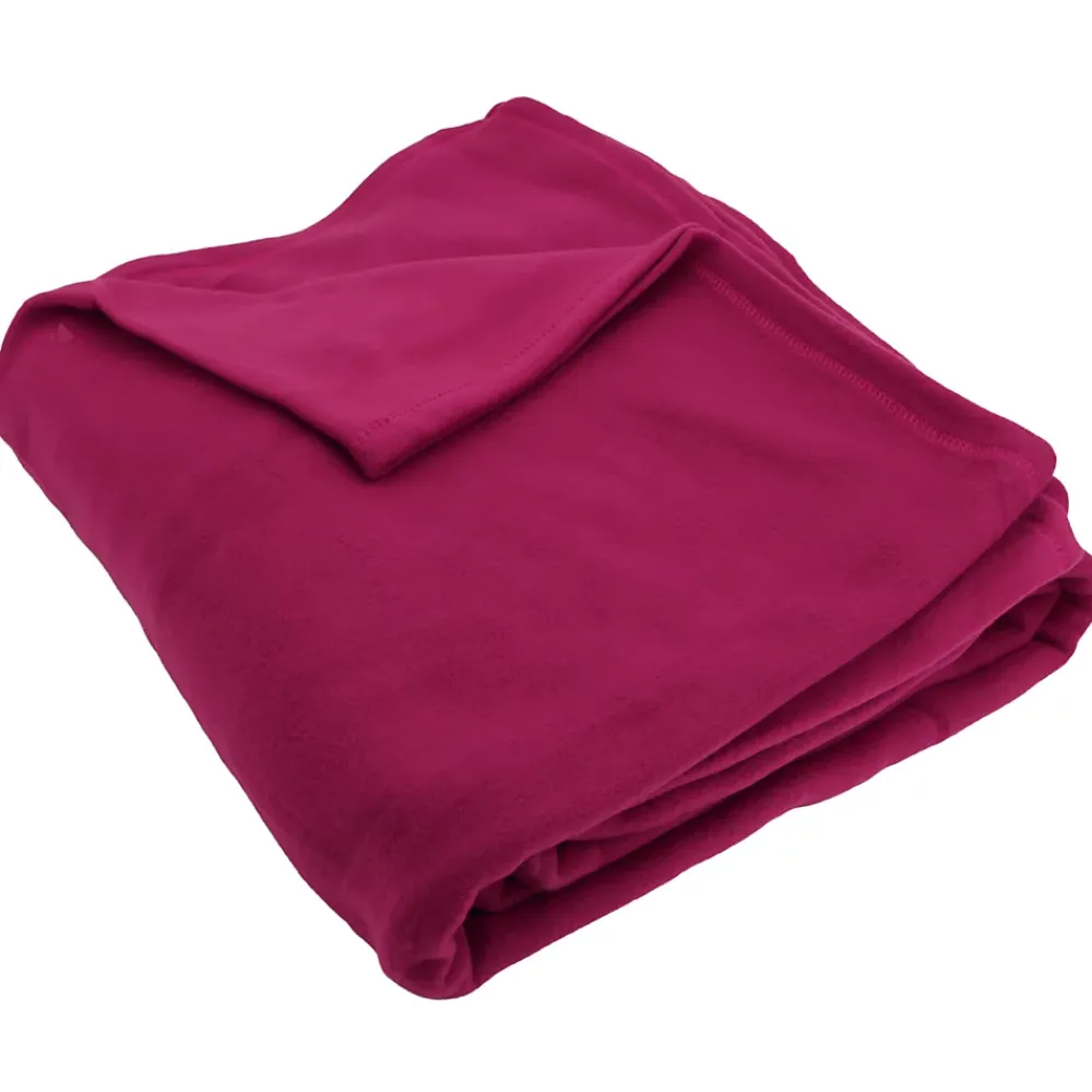Linnea Couverture polaire 240x260 cm Isba violet Prune 100% Polyester 320g/m2 non-feu* Couverture