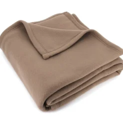 Couverture polaire 220x240 cm Isba marron Taupe 100% Polyester 320g/m2 non-feu>Linnea Sale