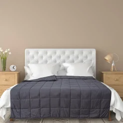 Couverture pondérée en polyester 7kg 150x200 cm LAVISH grise>Linnea Discount