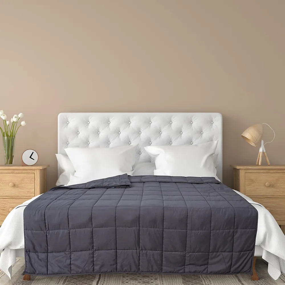 Couverture pondérée en polyester 7kg 150x200 cm LAVISH grise>Linnea Discount