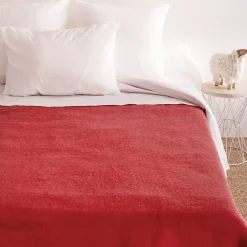 Couverture pure laine vierge Woolmark 500g/m² VOLTA 180x240 cm Rouge Bois de rose>Linnea Outlet