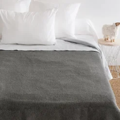 Linnea Couverture pure laine vierge Woolmark 500g/m² VOLTA 240x260 cm Gris Acier* Couverture