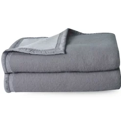Linnea Couverture pure laine vierge Woolmark 500g/m² VOLTA 220x240 cm Gris Acier* Couverture