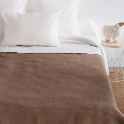 Linnea Couverture pure laine vierge Woolmark 500g/m² VOLTA 240x260 cm Marron Chamois* Couverture