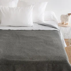 Couverture pure laine vierge Woolmark 500g/m² VOLTA 240x300 cm Gris Acier>Linnea Online