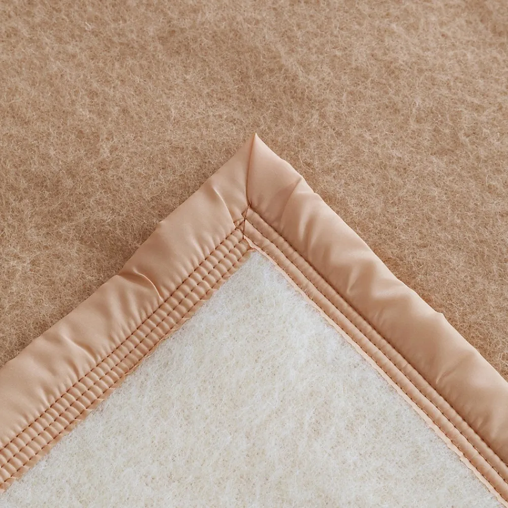 Couverture pure laine vierge Woolmark 500g/m² VOLTA 240x260 cm Marron Sable>Linnea New