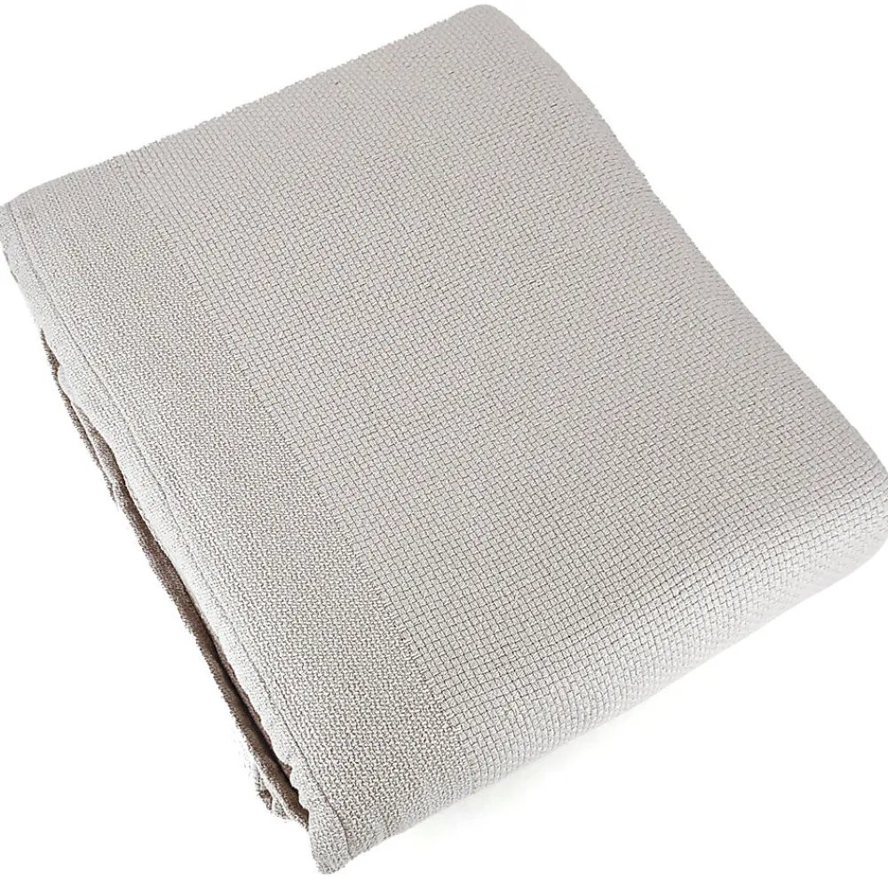 Linnea Couverture été 240x260 cm coton recyclé 365g/m2 RIVIERA gris perle* Couverture