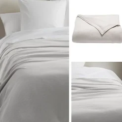 Linnea Couverture été 240x260 cm coton recyclé 365g/m2 RIVIERA gris perle* Couverture