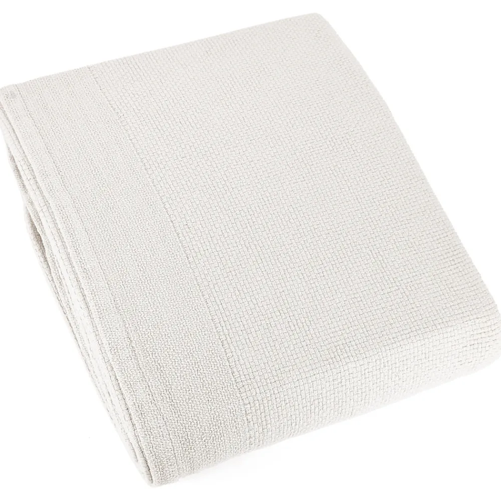 Couverture été 240x260 cm coton recyclé 365g/m2 RIVIERA blanc>Linnea Best
