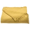 Couvre lit à franges "Brehat" Gaze de Coton stonewashed - Brehat Miel - 270 x 250 cm>Toison d'Or New