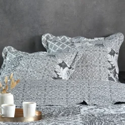 Lovely Casa Couvre lit boutis réversible 260x240 avec 2 taies OCTAVIA* Boutis, Couvre-Lit, Édredon