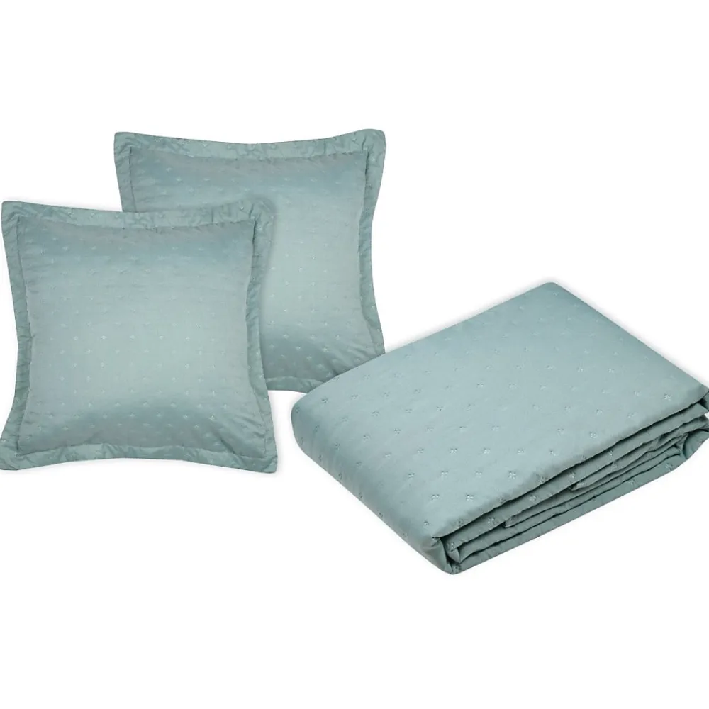 Lovely Casa Couvre lit boutis réversible 240x220 avec 2 taies coloris vert* Boutis, Couvre-Lit, Édredon