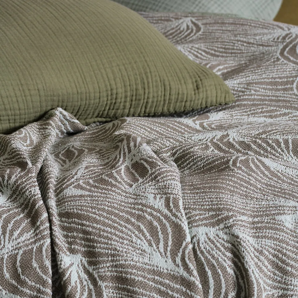 Couvre lit collection EMI pur coton 500 g/m² 180x240 cm marron praline>Linnea Discount
