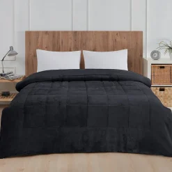 Couvre lit matelassé "tout doux" épais et chaud Anthracite 260x240 cm NISEKO>Sensei Maison Best