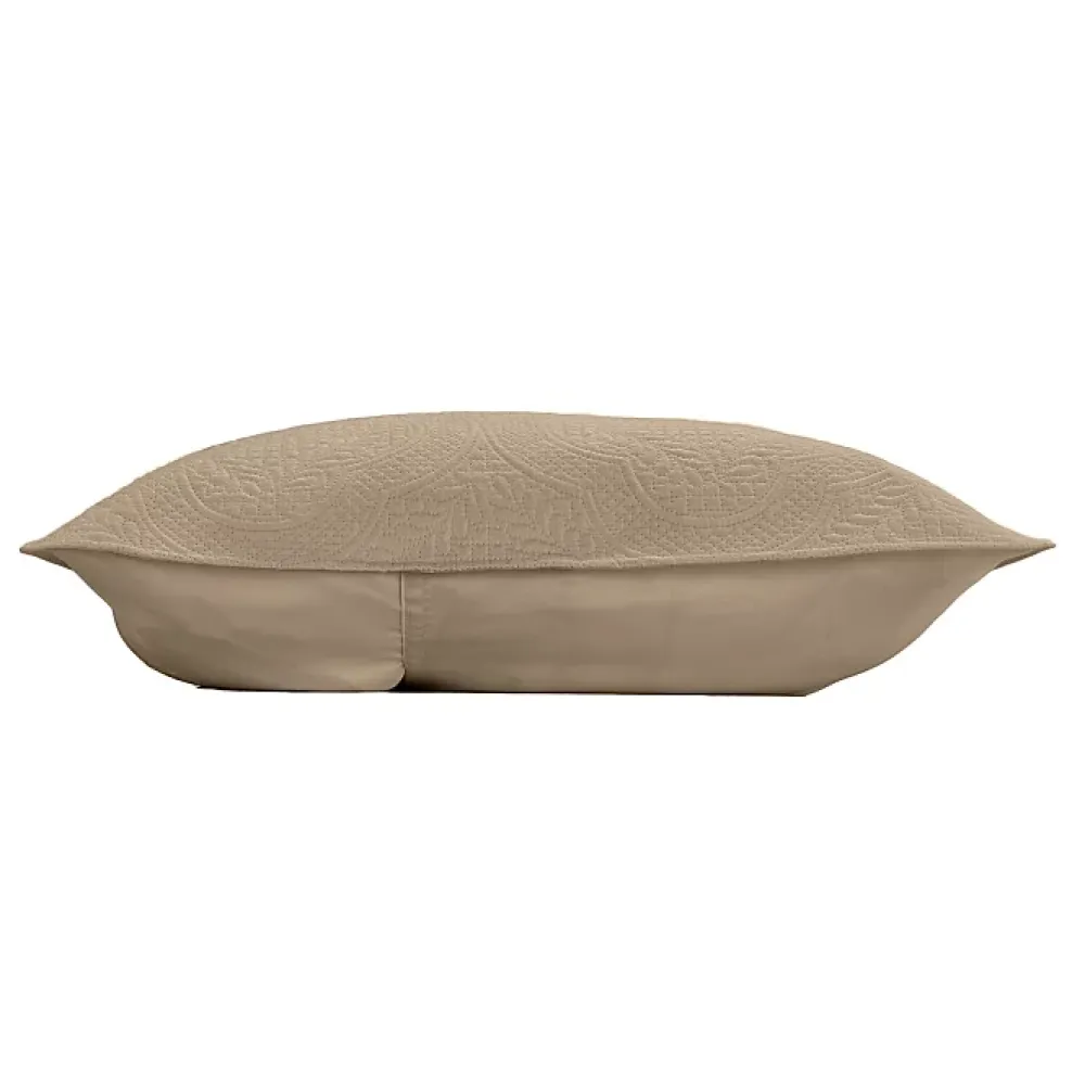 Douceur D'Intérieur Couvre lit 2p mat.+2 hc 60x60 220 x 240 cm microfibre unie romane Lin* Boutis, Couvre-Lit, Édredon