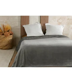 Linder Couvre lit velours gaufré - 240x260cm - Gris* Boutis, Couvre-Lit, Édredon