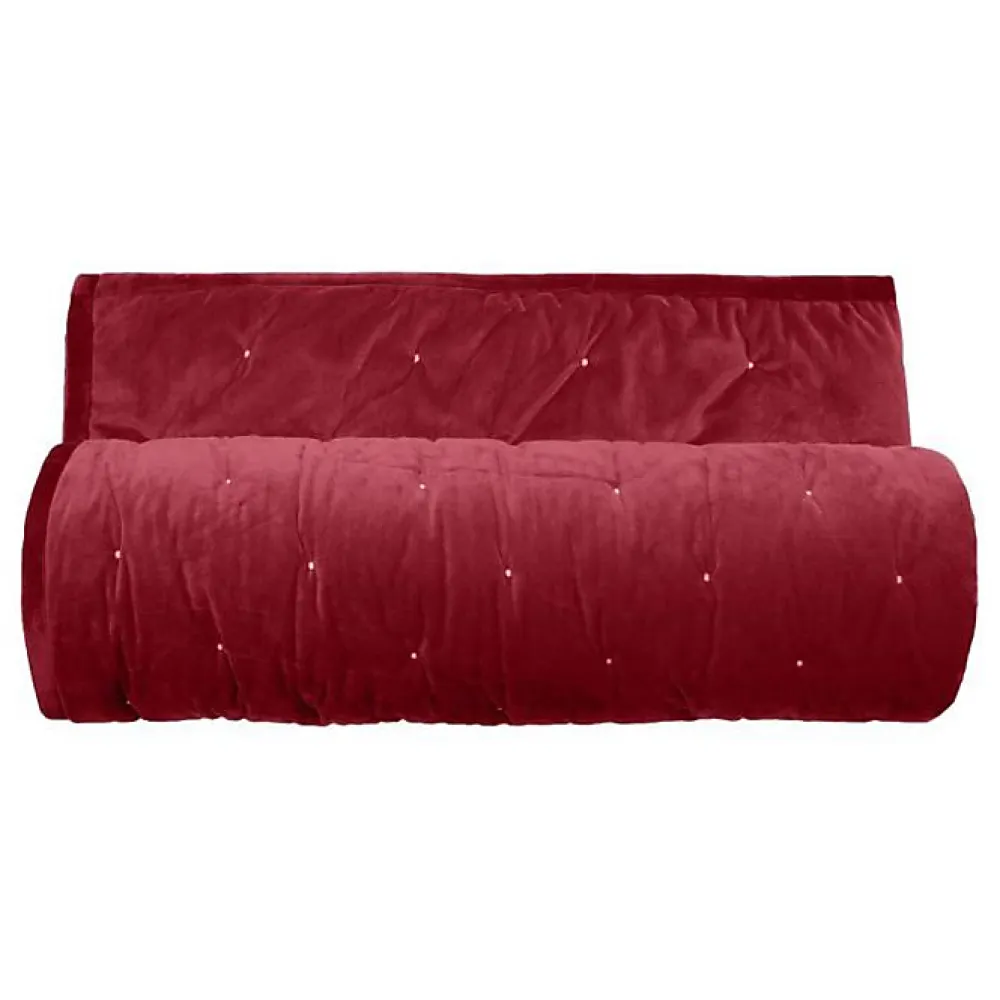 Vent Du Sud Couvre lit velours matelassé surpiqué "Gipsy" toutes dimensions - Gipsy Pourpre - 240 x 260 cm pour lit "King Size"* Boutis, Couvre-Lit, Édredon