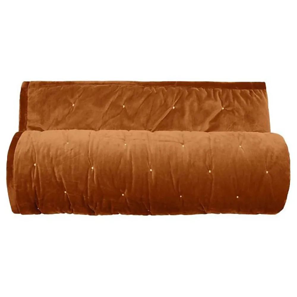 Vent Du Sud Couvre lit velours matelassé surpiqué "Gipsy" toutes dimensions - Gipsy Camel - 240 x 260 cm pour lit "King Size"* Boutis, Couvre-Lit, Édredon