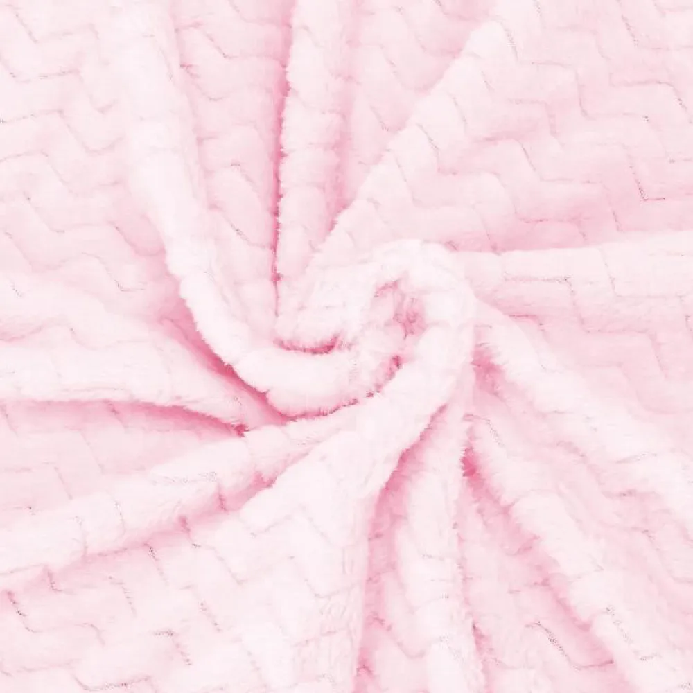 Springos Couvre-lit - - zigzag - 200x220 cm - rose clair - extra soft* Boutis, Couvre-Lit, Édredon