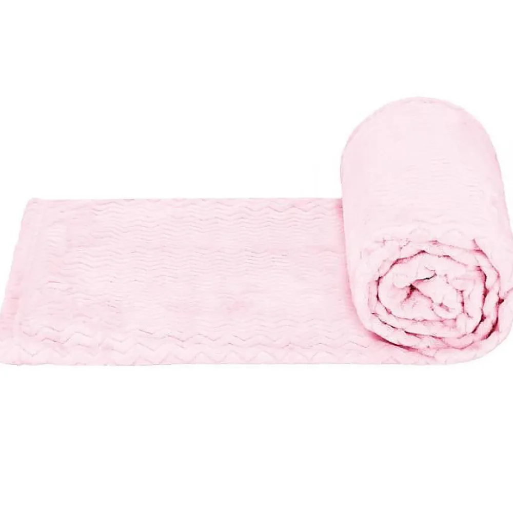 Springos Couvre-lit - - zigzag - 200x220 cm - rose clair - extra soft* Boutis, Couvre-Lit, Édredon