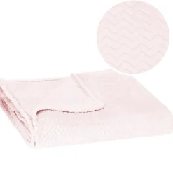 Couvre-lit - - Zigzag - 160x200 cm - Rose clair - Extra soft>Springos Online