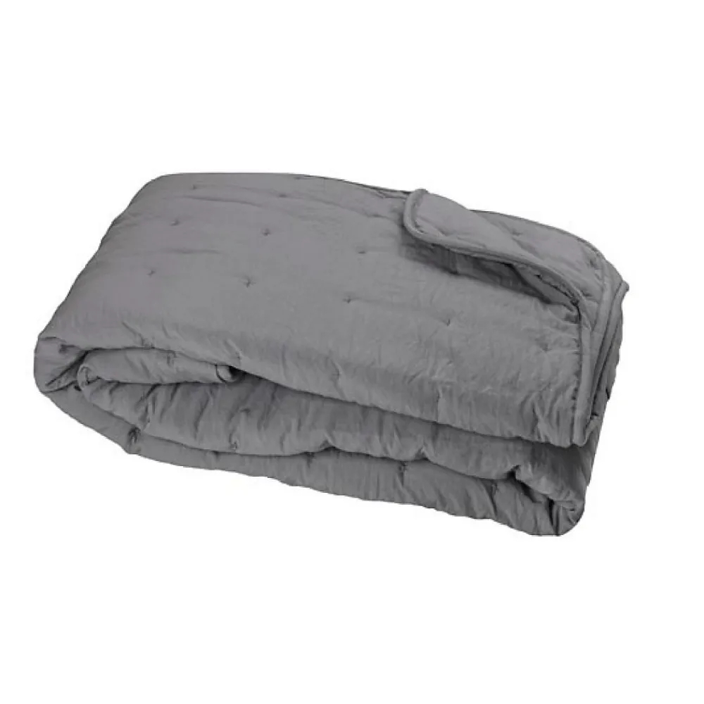 Couvre-Lit en microfibre matelassée (180x240 cm - Ardoise)>