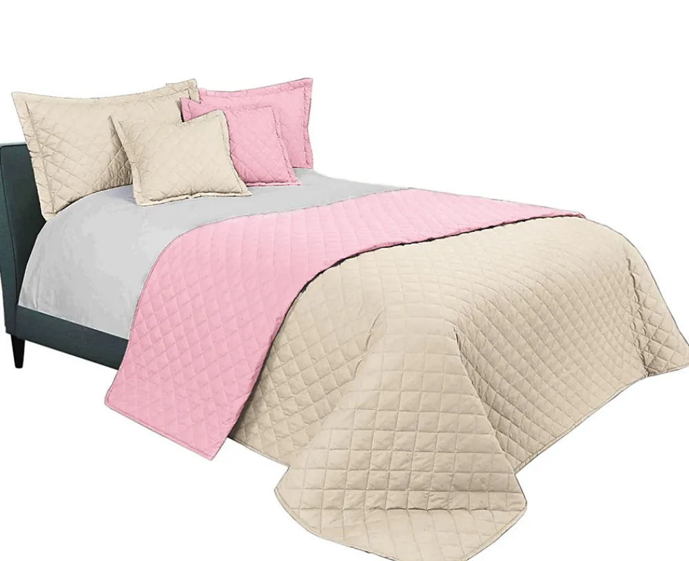 COUVRE-LIT INEZ 220X240 BEIGE PINK>Tutumi Outlet