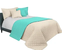 Tutumi COUVRE-LIT INEZ 200X220 BEIGE MINT* Boutis, Couvre-Lit, Édredon