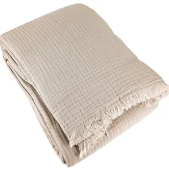 Couvre-lit 260x240 cm coton collection PAROS beige chanvre>Linnea New