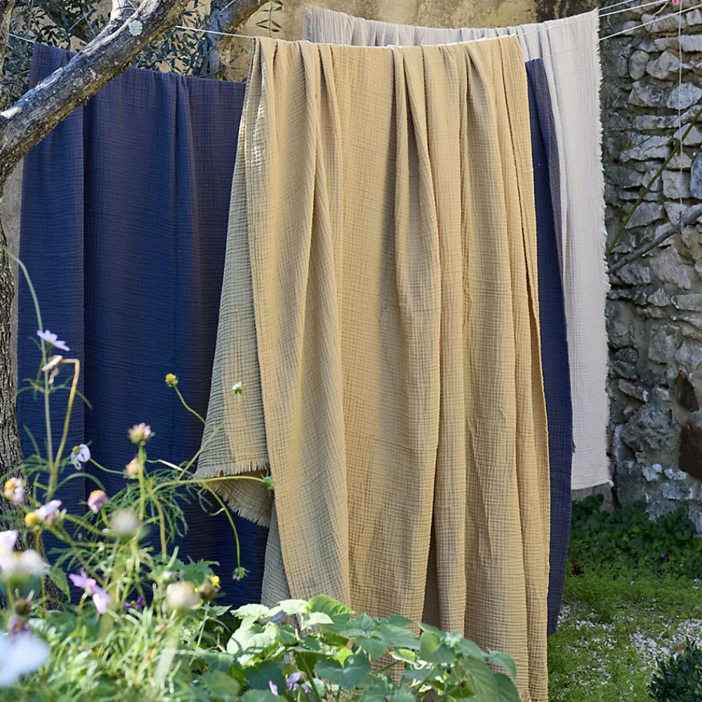 Couvre-lit 260x240 cm coton collection PAROS beige chanvre>Linnea New