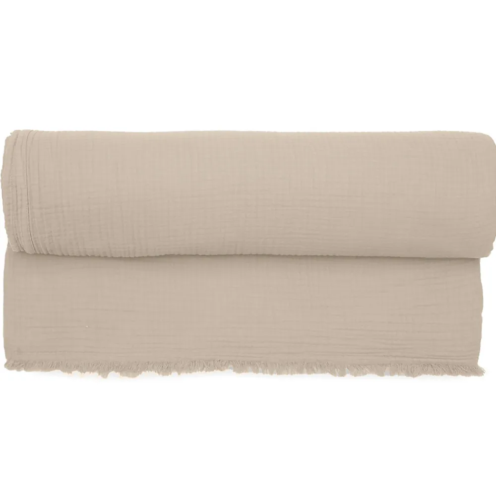 Couvre-lit 260x240 cm coton collection PAROS beige chanvre>Linnea New