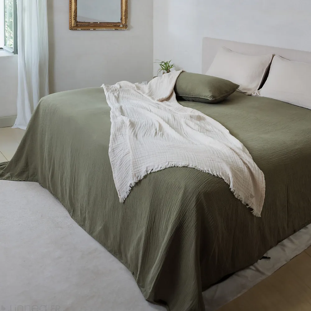 Couvre-lit 260x240 cm coton collection PAROS beige ficelle>Linnea Best