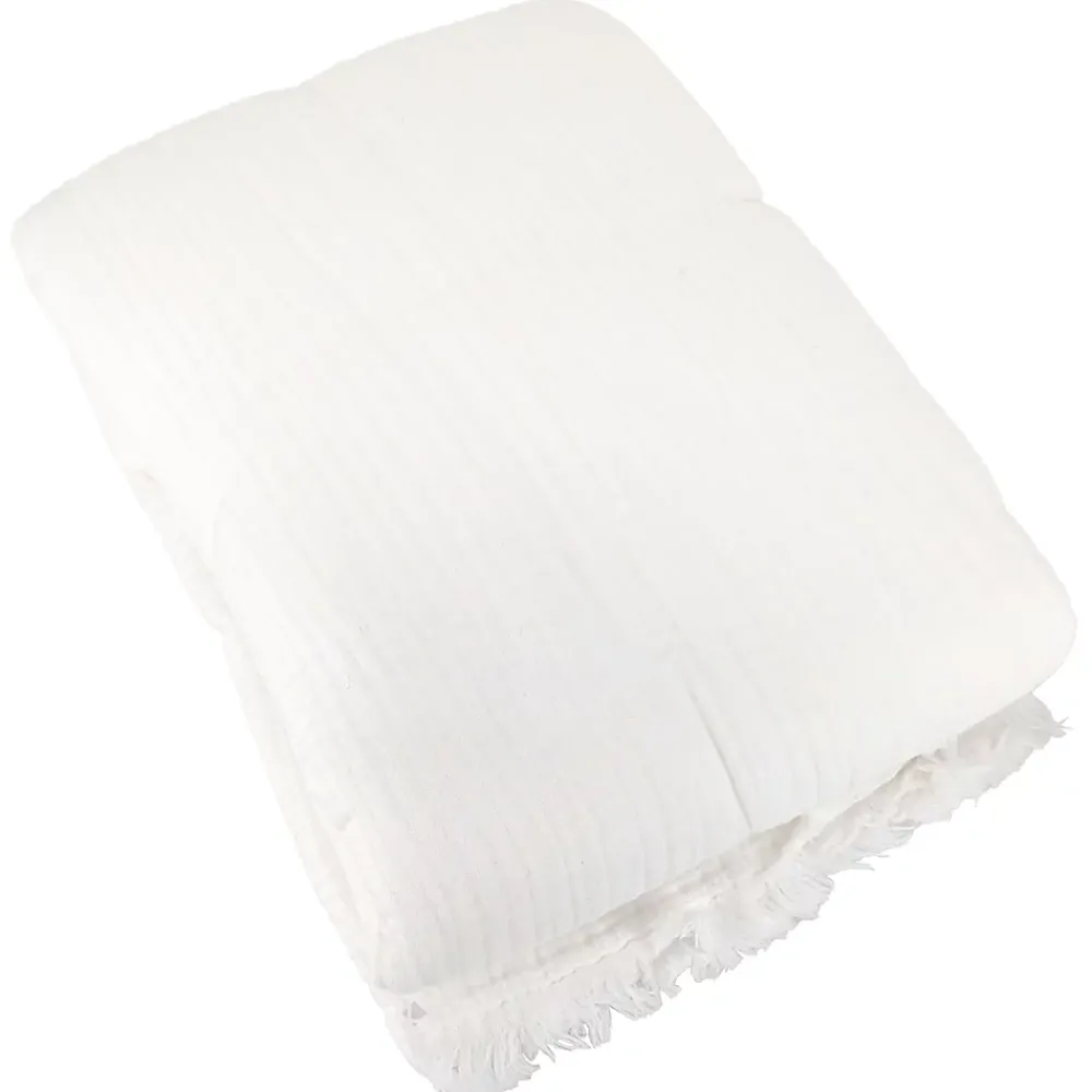 Linnea Couvre-lit 260x240 cm coton collection PAROS blanc neige* Boutis, Couvre-Lit, Édredon