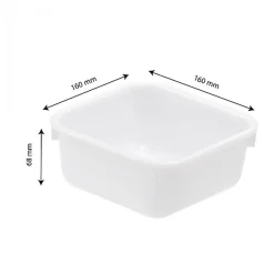 Cuvette alimentaire carrée emboitable 1 L - blanc><noscript><img width=
