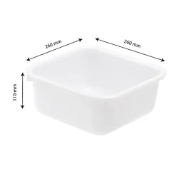 Gilac Cuvette alimentaire carrée emboitable 4,5 L - blanc* Seau, Bassine, Récipient De Ménage