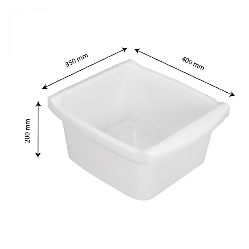 Cuvette rectangulaire profonde 16 L - blanc>Gilac