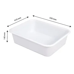 Gilac Cuvette rectangulaire profonde 20 L - blanc* Seau, Bassine, Récipient De Ménage