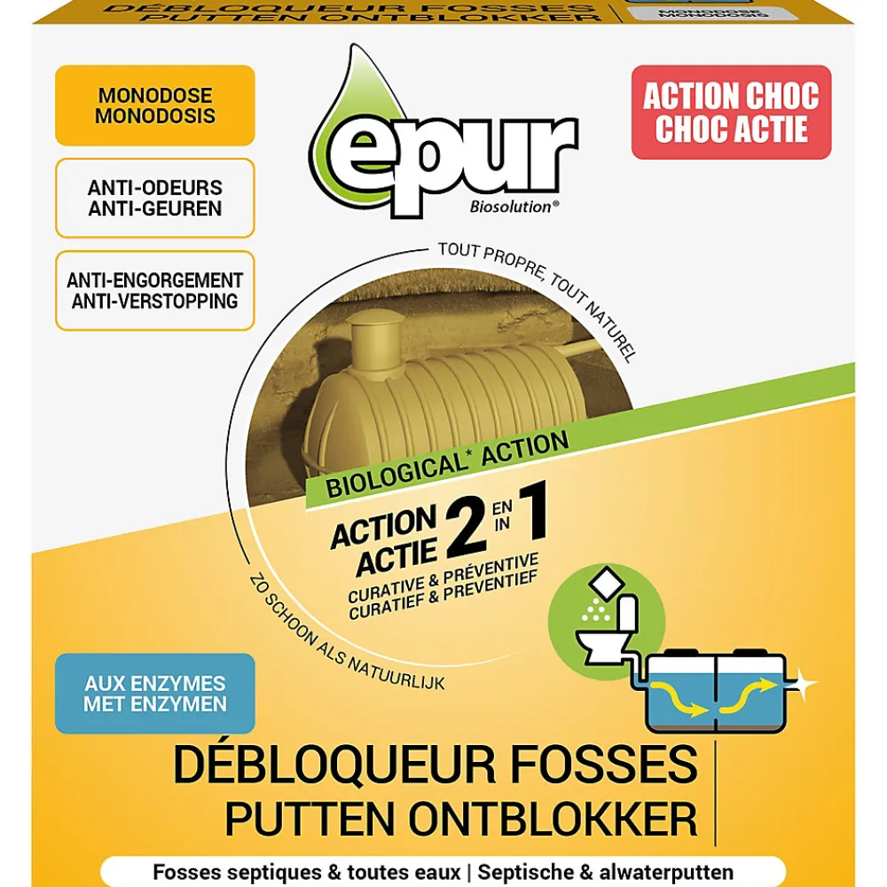 Débloqueur/réactivateur spécial fosses septiques 500g>Epur Clearance