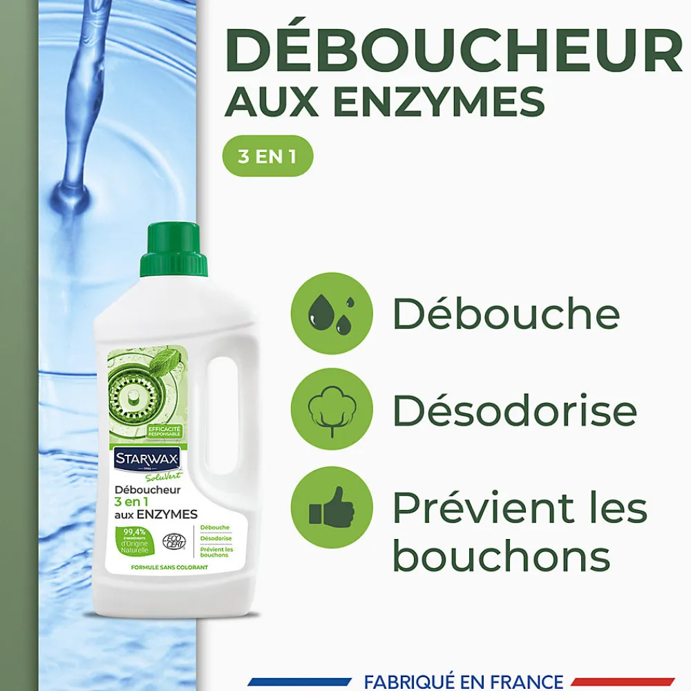 Déboucheur 3 en 1 aux enzymes SoluVert 1L>Starwax Hot