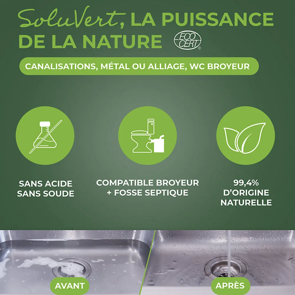 Déboucheur 3 en 1 aux enzymes SoluVert 1L>Starwax Hot