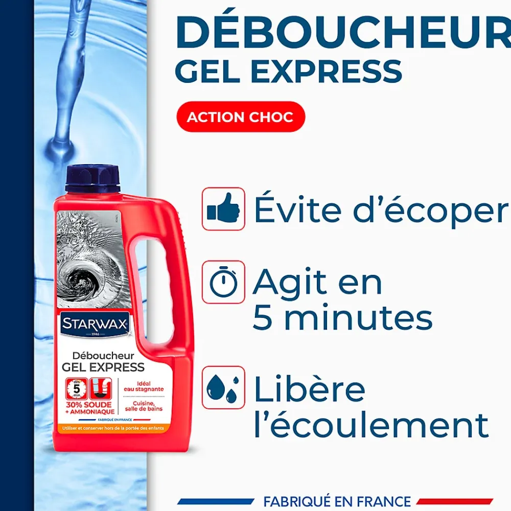 Starwax Déboucheur express canalisations 1L* Déboucheur