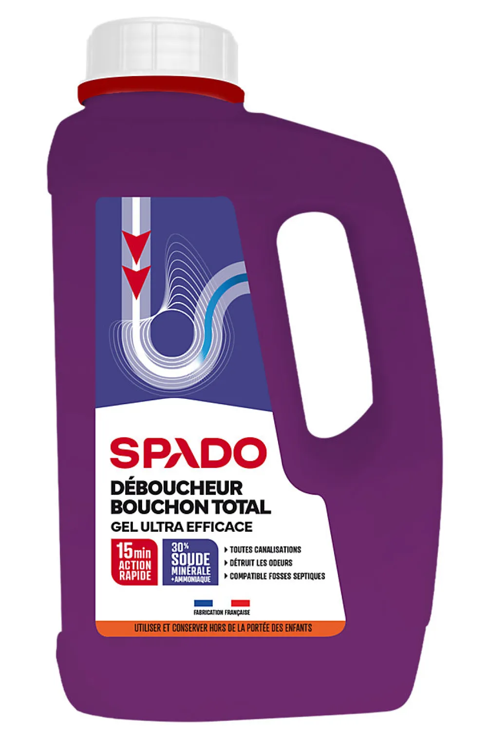 Déboucheur gel cuisine et salle de bain 1L>Spado Discount