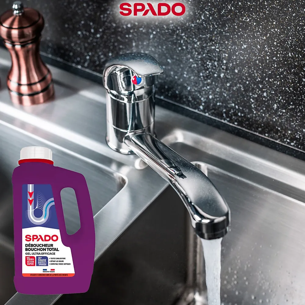 Déboucheur gel cuisine et salle de bain 1L>Spado Discount
