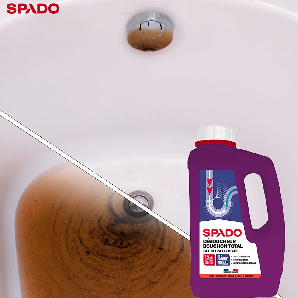 Déboucheur gel cuisine et salle de bain 1L>Spado Discount