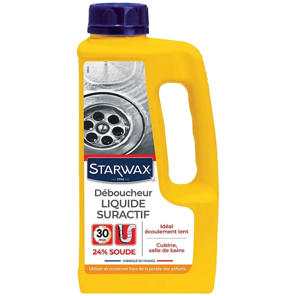 Starwax Déboucheur liquide de soude suractif 1L* Déboucheur