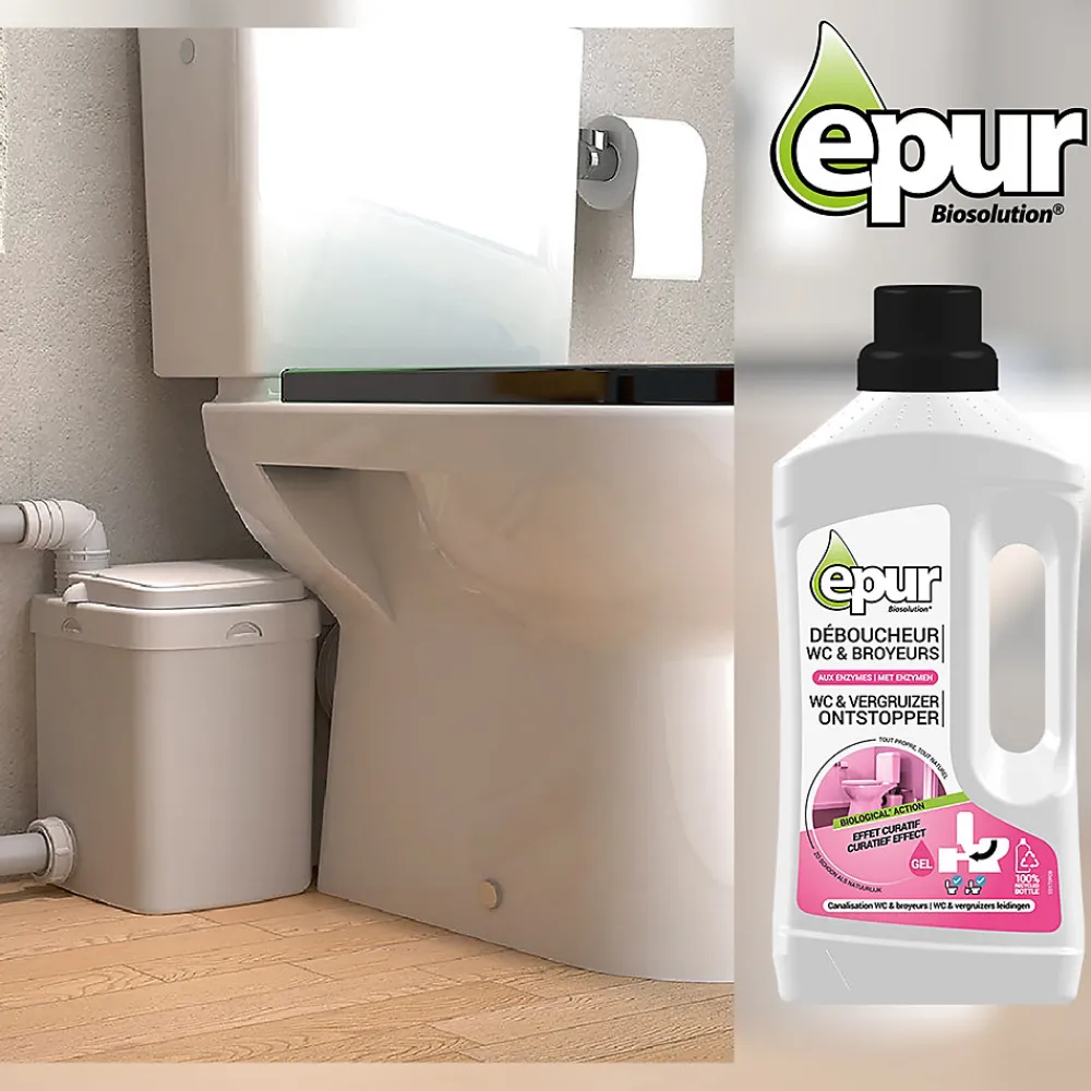 Déboucheur pour WC et broyeurs 1L>Epur