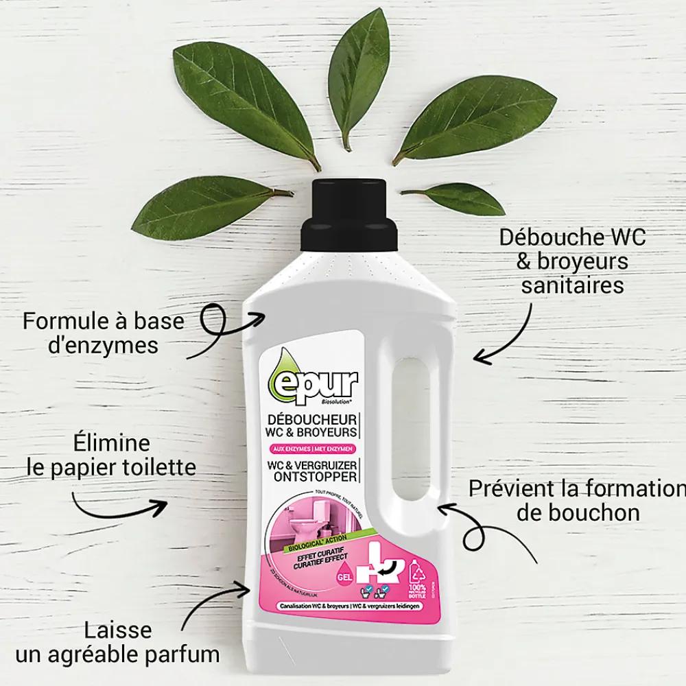 Déboucheur pour WC et broyeurs 1L>Epur